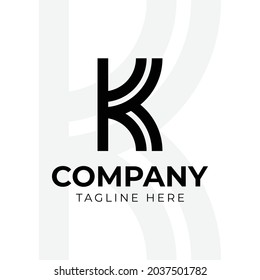 Elementos de la plantilla de diseño del icono del logotipo K de la letra