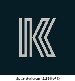 Buchstabe K Logo oder Symboldesign. Vorlagenelemente. abstrakte geometrische Logos