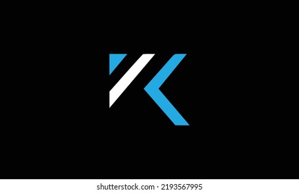 Letter K logo icon design template. Trendy Minimal Monogram emblem design concept.