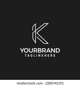 Plantilla de diseño de icono del logotipo de la letra K Concepto de diseño de emblema de monograma mínimo de moda.