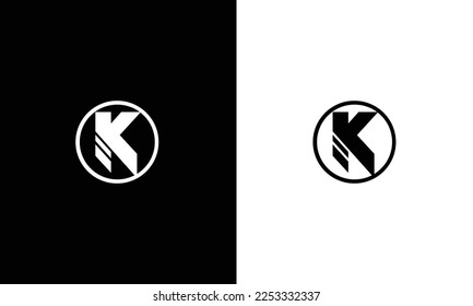 Letter K logo icon design template. Trendy Minimal Monogram emblem design concept.