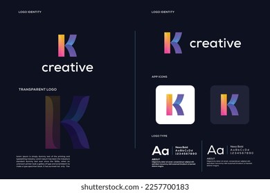 Letter K logo icon design template elements