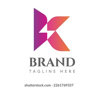 Elementos de la plantilla de diseño de iconos del logotipo K de la letra. Logo de la letra inicial K con icono de relámpago, estilo de espacio negativo. Usable para marca y logotipos de negocios.

