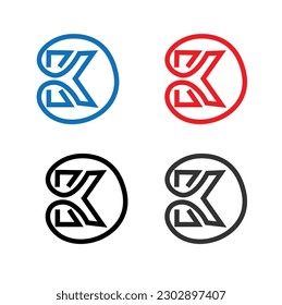 Elementos de plantilla de diseño de iconos del logotipo K de la letra.Plantilla de diseño de logotipos K de la letra. Logotipo de negocio minimalista.Símbolo mínimo del alfabeto gráfico vector. Logo de la letra K.
