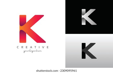 Elementos de la plantilla de diseño del icono del logotipo K de la letra