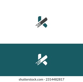 Elementos de la plantilla de diseño de iconos del logotipo K de la letra.