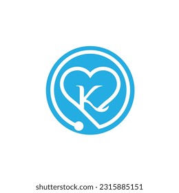 Letter K logo icon design template elements. Medical logo concept
