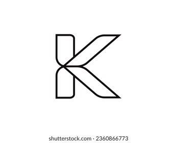 Elementos de la plantilla de diseño del icono del logotipo K de la letra