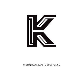 Elementos de la plantilla de diseño del icono del logotipo K de la letra