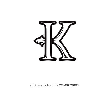 Elementos de la plantilla de diseño del icono del logotipo K de la letra
