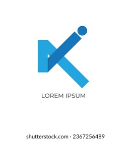 Elementos de la plantilla de diseño del icono del logotipo K de la letra