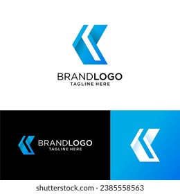 Elementos de la plantilla de diseño de iconos del logotipo K de la letra. Diseño vectorial de alfabeto moderno