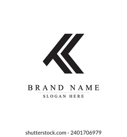 Elementos de la plantilla de diseño del icono del logotipo K de la letra	