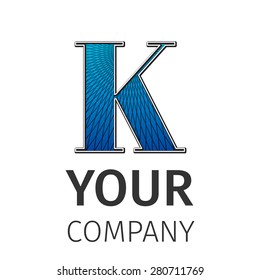 Letter K logo icon design template elements. Abstract guilloche Logo. Excellent vector illustration, EPS 10