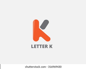 Letter K, logo icon design template. Vector business elements.