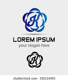 Letter K logo icon design template elements
