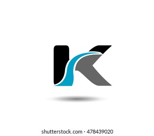 Letter K logo icon design template elements. Vector color sign
