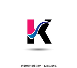 Letter K logo icon design template elements. Vector color sign

