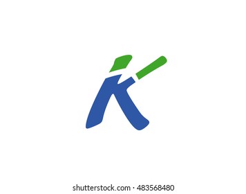 Letter K logo icon design template elements. Vector color sign
