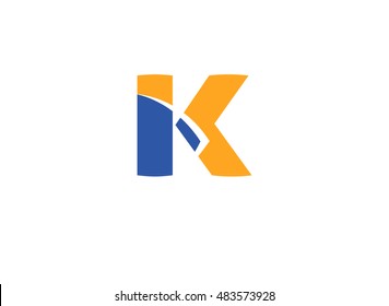 Letter K logo icon design template elements. Vector color sign
