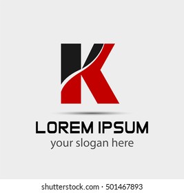 Letter K logo icon design template elements. Vector color sign
