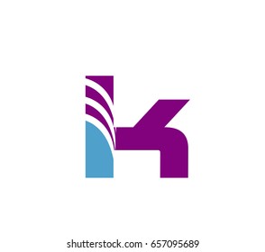 Letter K logo icon design template elements. Vector color sign
