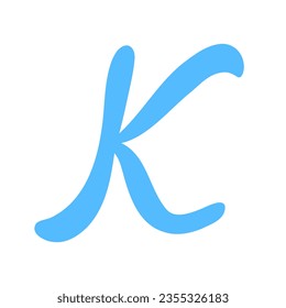 Letter K logo icon, k doll toy. Vector Illustration for printing, backgrounds, covers and packaging. Image can be used for greeting cards, posters, stickers and textile. Isolated on white background.