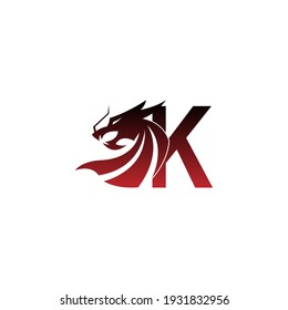 Letter K logo icon with dragon design vector illustration