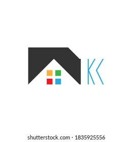 Letter K  logo Icon for house, real estate vector template