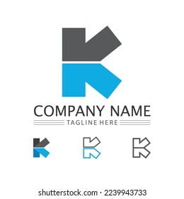  Letter K logo icon illustration design template.Graphic Alphabet Symbol for business finance logotype. Graphic Alphabet Symbol for Corporate Business Identity.