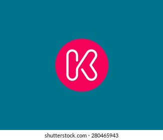 Letter K logo icon lined vector design