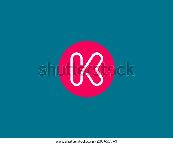 Letter K logo icon lined\
vector design