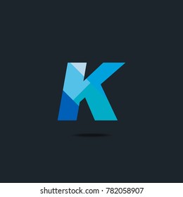 Letter K Logo icon. polygon pattern text. Geometric texture.  Vector element.
