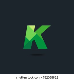 Letter K Logo icon. polygon pattern text. Geometric texture.  Vector element.
