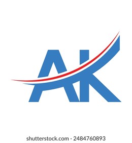 letter a k logo illustration design