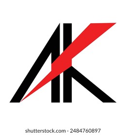 letter a k logo illustration design