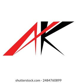 letter a k logo illustration design