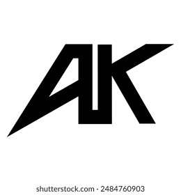 letter a k logo illustration design