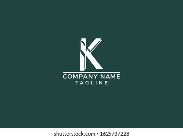 Letter K logo initial based icon unique creative minimal graphic company abstract design in vector editable file.