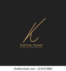 Letter K Logo. Initial Letter Design Vector Luxury Colors