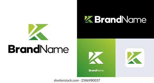 Letter K Logo integrated with icon arrow, simple creative design fintech, technology, arrow, growth and increase symbols icon, vector illustration template.