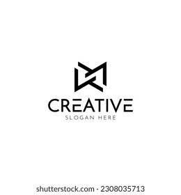 Letra K logo o iniciales KM dos modernos símbolos de un monograma inteligente. Diseño de señas de línea creativa. Soluciones gráficas de símbolos alfabéticos para diseños corporativos, de identidad de marca, etc.