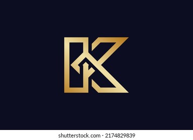 letter K logo, letter K with knot nordic style logo design, usable for brand and company logos, vector illustration