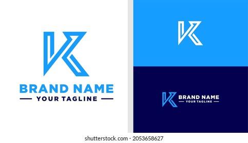 LETTER K LOGO LINE MONOGRAM EDITABLE