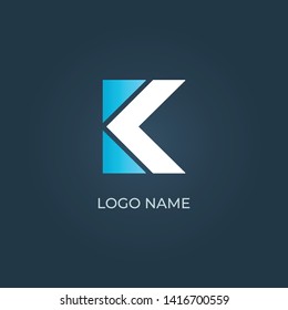 Letter "K" logo lines on isolated background. Vector image