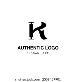 Letter K logo mark, beautiful letter vector logo, stylish serif font
