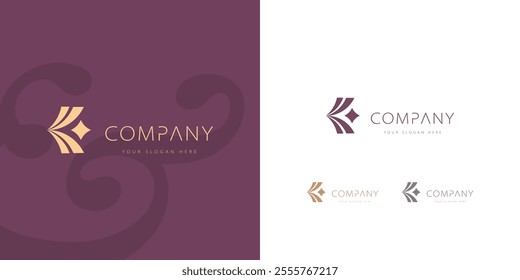 Letter K logo with with mark. A simple, modern and sophisticated logo. Logo design template for Luxury, Resort or Jewellery brand.