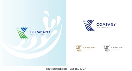 Letter K logo with with mark. A simple, modern and sophisticated logo. Logo design template for Argo Chemicals, Fertilizers or pharmaceutical  brand.