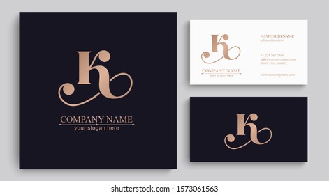 Letter K logo or monogram. blank for business card. For your business. Vector sign.