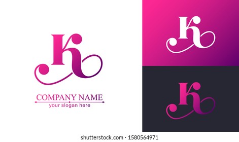 Letter K logo or monogram. blank for business card. For your business. Vector sign.